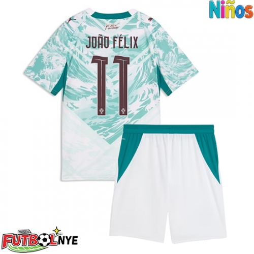 Camiseta Portugal Joao Felix #11 Visitante Equipación para niños Mundial 2026 manga corta (+ pantalones cortos)